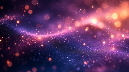 Poster - An ethereal scattering of white, lavender, and pastel blue bokeh lights,