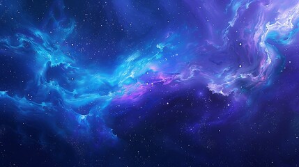 Abstract Background Resembling a Cosmic Blend of Blue and Purple, Plain Background with Copy Space