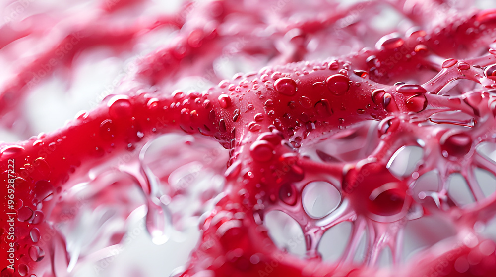 System net cell capillary structure red cells blood vessel. Realistic ...
