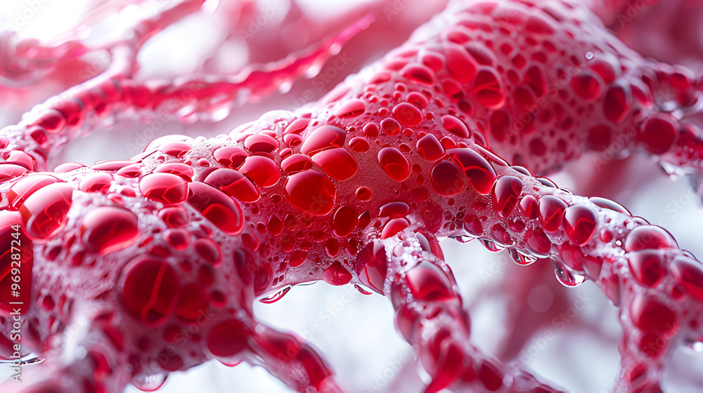 System net cell capillary structure red cells blood vessel. Realistic ...