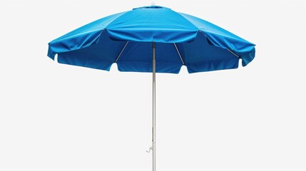 Canvas Print - A blue umbrella sitting on a plain white background, perfect for using as a placeholder or adding some color to your design