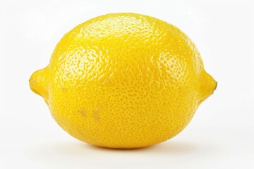 Wall Mural - A bright and juicy lemon on a clean white surface