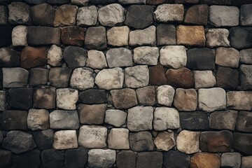 Canvas Print - Architecture cobblestone texture wall.