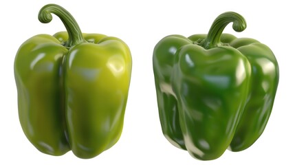 Canvas Print - Two green peppers sit together on a surface, possibly used in a still life or culinary setting