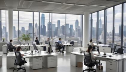 blurred Silhouette of business people in office, meeting room, building, lobby. blurred background. concept.	