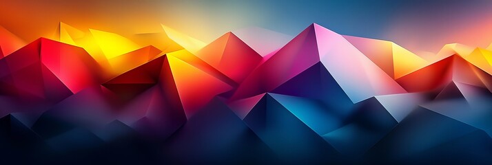 Leinwandbilder - The blurred edges and gradient effects add a dynamic and captivating visual experience to this abstract composition featuring an overlapping triangle.
