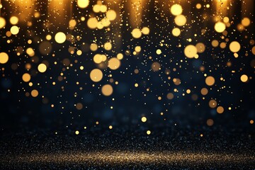 Canvas Print - Black background with glittering golden effect.