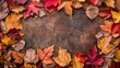 © tanibond - Autumn leaves pattern background top view