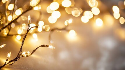 Aufkleber - The background consists of an abstract cream background with blurry festival lights and outdoor celebration bokeh