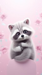 Canvas Print - Raccoon dreamy wallpaper animal mammal cat.