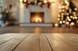 © Rawpixel.com - Wooden table top fireplace christmas decor.