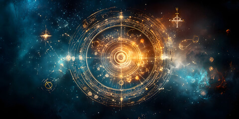 Wall Mural - abstract mystic astrology dark background