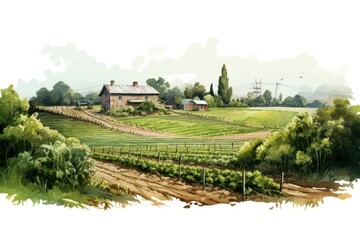 Wall Mural - Farm agriculture landscape outdoors.