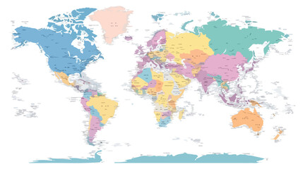 Political World Map Vector Illustration