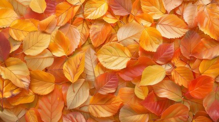 Wall Mural - Autumn leaves pattern background top view