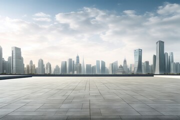 Canvas Print - Empty square city architecture cityscape.