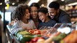 © Karina - Family enjoying a grocery trip for fresh produce