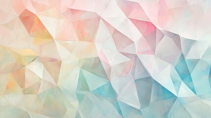 Wall Mural - Abstract polygonal patterns with soft pastel colors, creating a modern and stylish background.