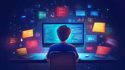 Programmer Illustration: Coding in a Digital World