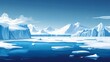 © Rattana - Tranquil Arctic Frozen Sea Landscape with Glacier Background - 2D Illustrated Cartoon.