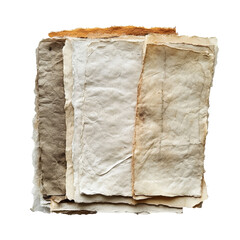 Wall Mural - variety of textured papers on a white background isolated transparent background