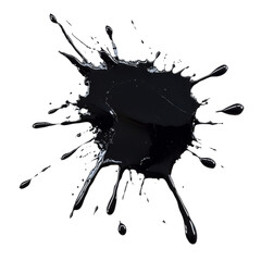 Wall Mural - black splash on white background isolated transparent background