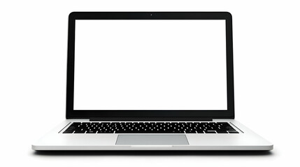 Sticker - A blank laptop computer with an open screen, ready for use.