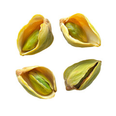 Wall Mural - Pistachios in shells on white background isolated transparent background