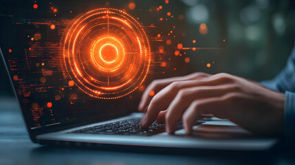 Digital Illustration of Technology Concept with Code, Data, and Programming