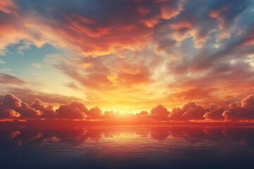 Wall Mural - Sunset sky landscape outdoors horizon.