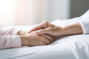 An elder hand holding a young hand