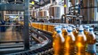 © Virtual Art Studio - Bottles of beer move along a conveyor belt in a brewery.