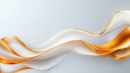 Wall Mural - Abstract Gold and White Waves Background