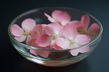 Sticker - pink flower in glass bowl