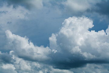 Sky and clouds of weather changes during the rainy season in tropical areas covered with smoke.