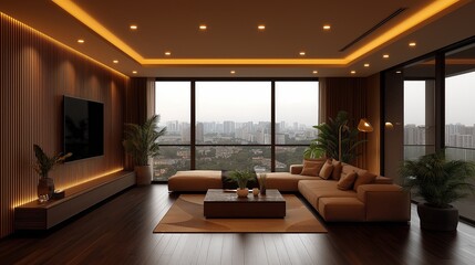 Wall Mural - Luxury home decor with a modern elegant living room