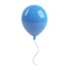 Wall Mural - blue balloon 3d render icon isolated on transparent background cutout