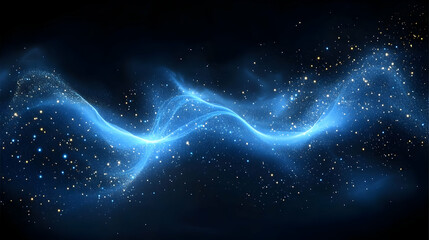 Wall Mural - A mesmerizing swirl of blue light and stars against a dark background.