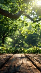 Wall Mural - Lush Greenery and Sunlight Filtering Through the Foliage of a Verdant Forest Landscape  Serene and tranquil scene with natural textures and patterns in a beautiful natural environment