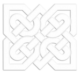 Wall Mural - Celtic symbol with celtic knots, white. Celtic knot symbol resembling a plaster ornament for use in St. Patrick's Day designs.