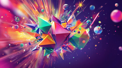 Sticker - Colorful Geometric Explosion.