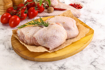 Wall Mural - Raw chicken thighs for cooking