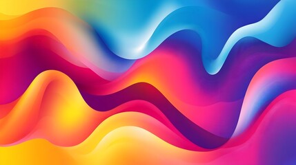 Wall Mural - Vibrant Colorful Swirling Wavy Abstract Digital Background