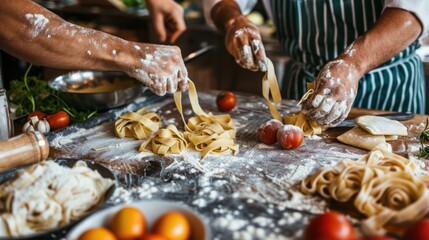 Wall Mural - Homemade Pasta Preparation