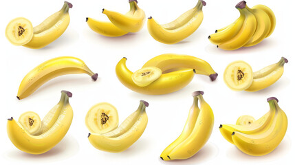 bananas isolated on white background