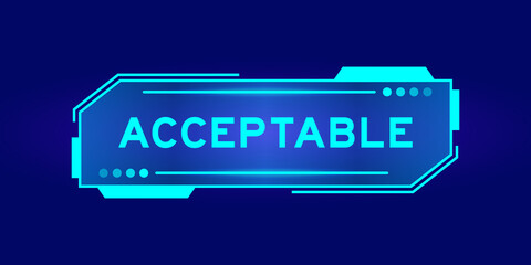 Sticker - Futuristic hud banner that have word acceptable on user interface screen on blue background