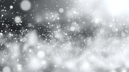 Canvas Print - A soft, blurred background featuring white and gray bokeh effects, resembling falling snow.