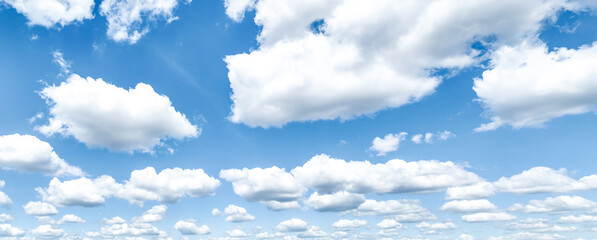 Wall Mural - beautiful blue sky and white cumulus clouds abstract background. cloudscape background. blue sky and