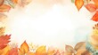 © ART STORE - Autumn Splendor Watercolor Frame Background. Vibrant Fall Leaves Border with Blank Space for Text