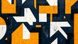 © OlScher - Abstract mural featuring geometric patterns in bold colors on a city wall